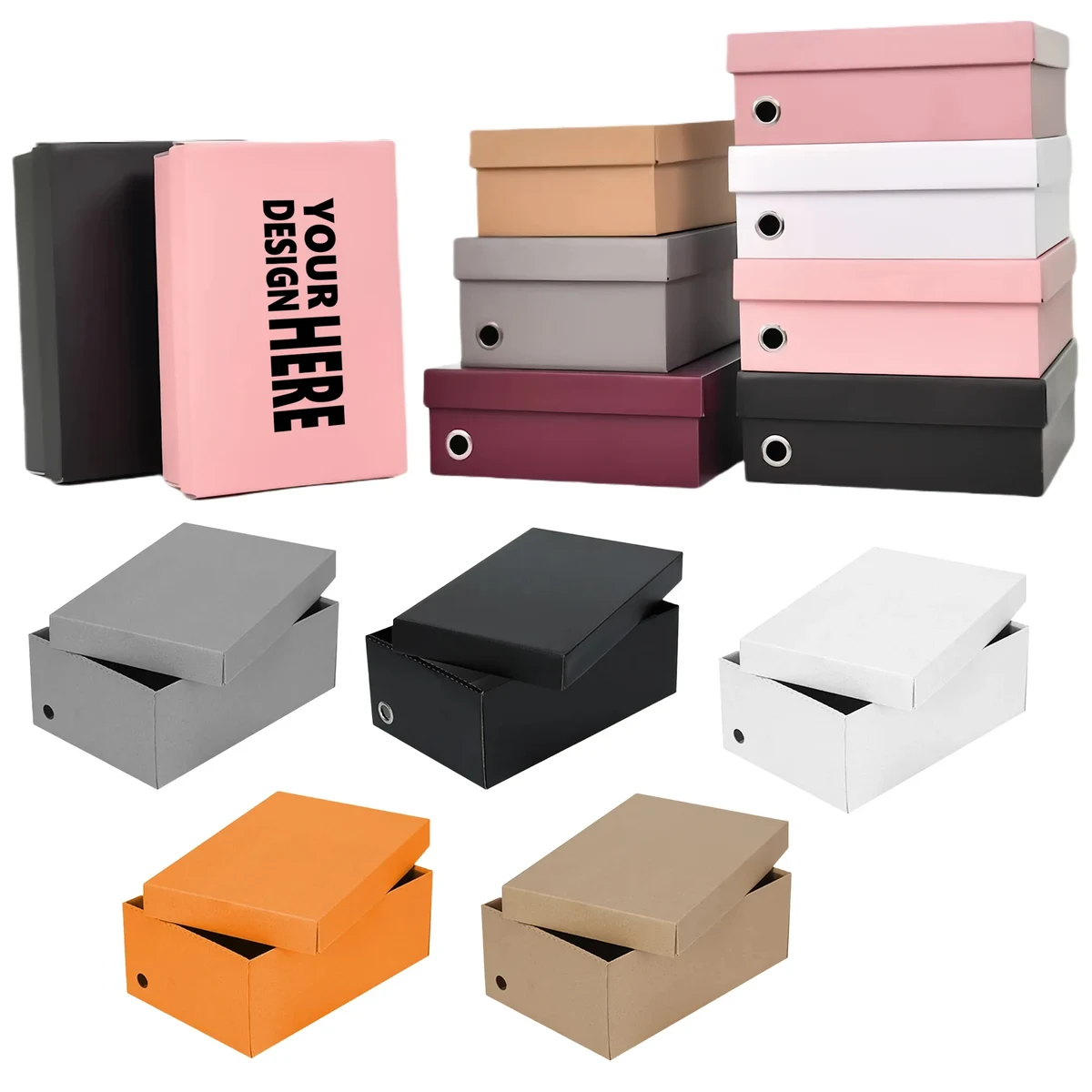 Kraft Paper Shoe Box Packaging, promotional household item with logo imprint 1