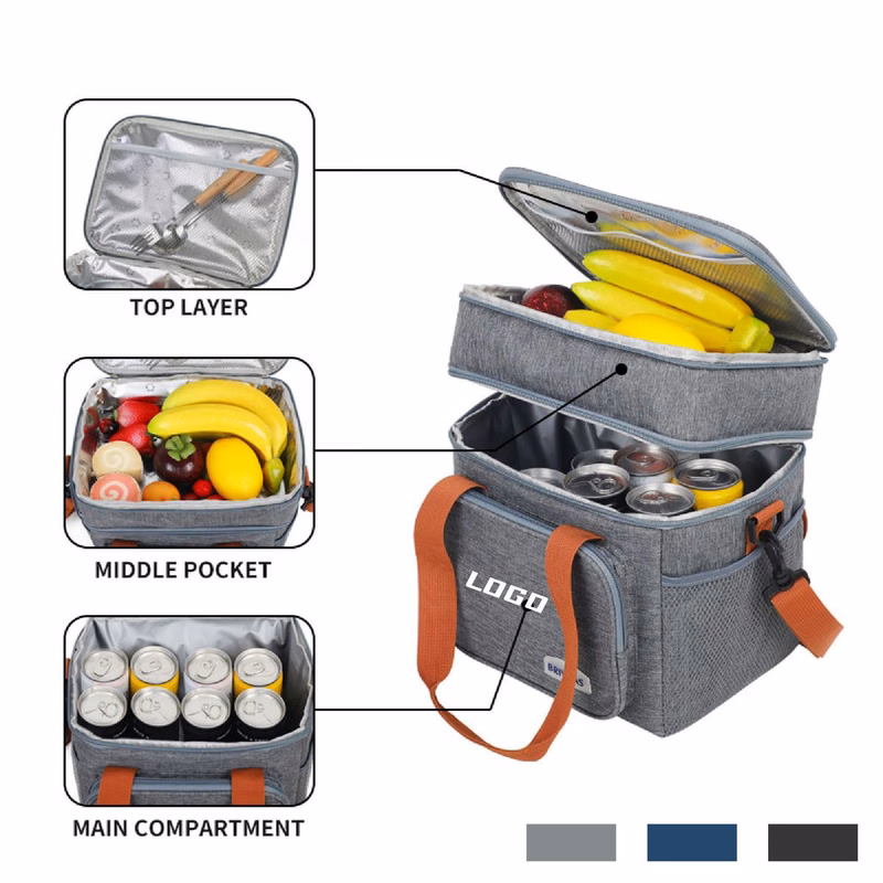 Daylife Dual Compartment Lunch Bag With Shoulder Strap