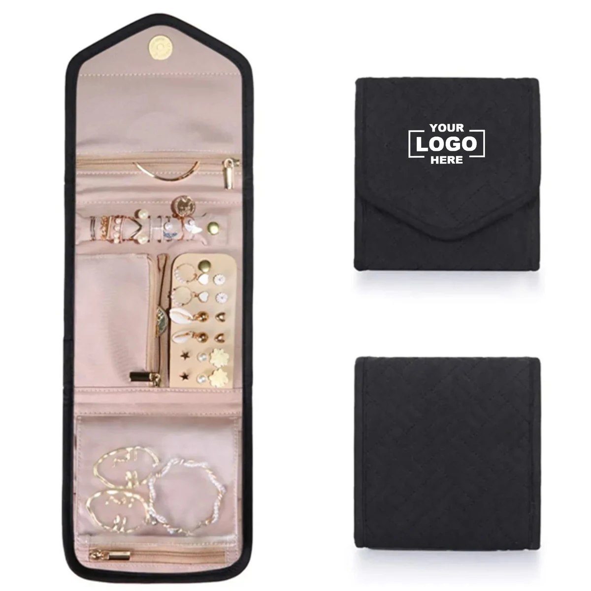 Compact Travel Jewelry Organizer Roll 1