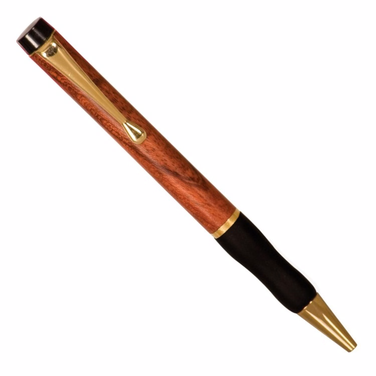 Rosewood Laser Engraved Wooden Ball Point Pen w/ Grip
