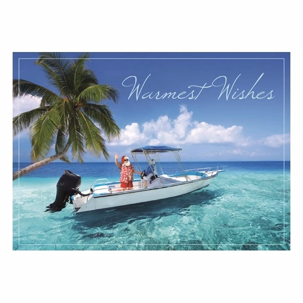 Seaside Santa Holiday Greeting Card