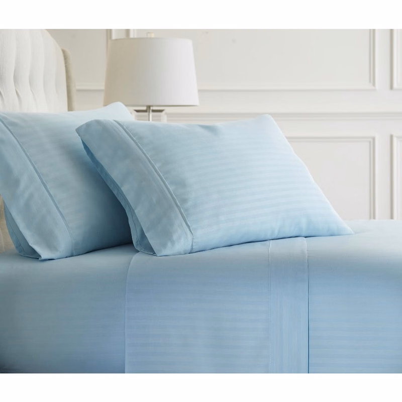 Premium Embossed Sheet Sets - Aqua Stripe Design Twin 3 Piece