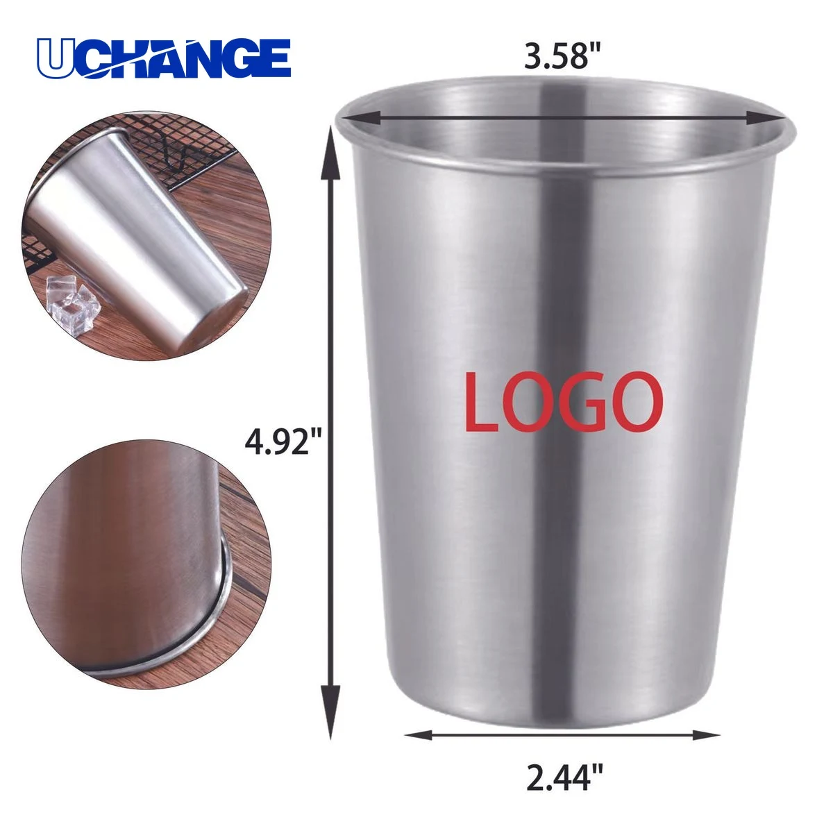 Full Color Shatterproof Stainless Steel Cup Container (17oz) 1