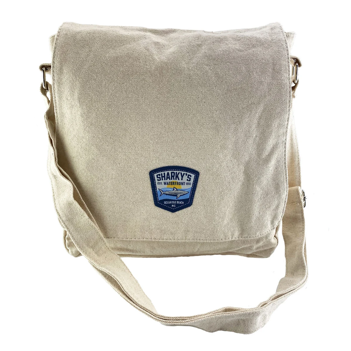 Canvas Messenger Bag w/ Woven Patch 1
