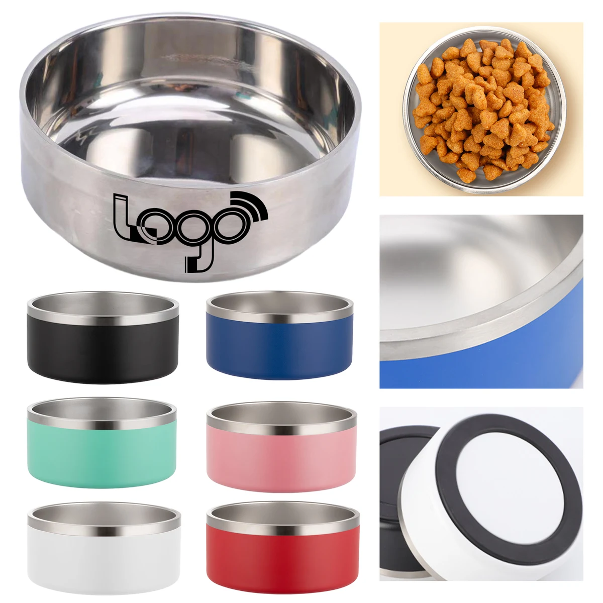 Stainless Steel Non-Slip Pet Bowl for Cats and Dogs 1