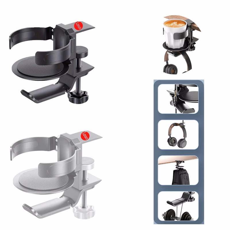 2-in-1 Cup & Headphone Holder - Desk Mount Organizer