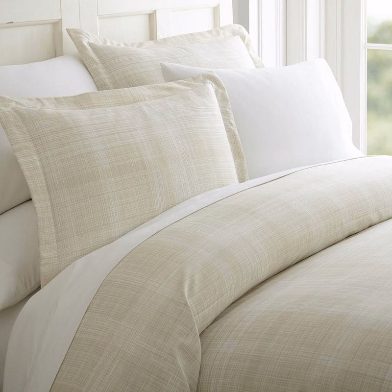 Duvet Cover Sets - Beige Thatch Pattern Twin 2 Piece
