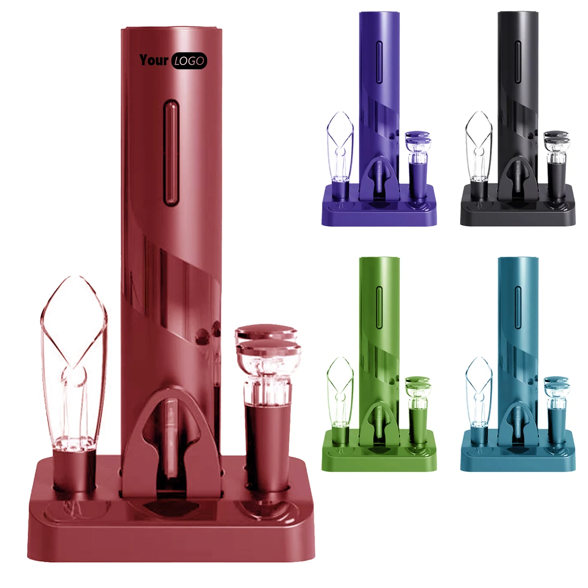 Silver Convenient Electric Wine Opener Set For Easy Entertaining (Moq 20) 1