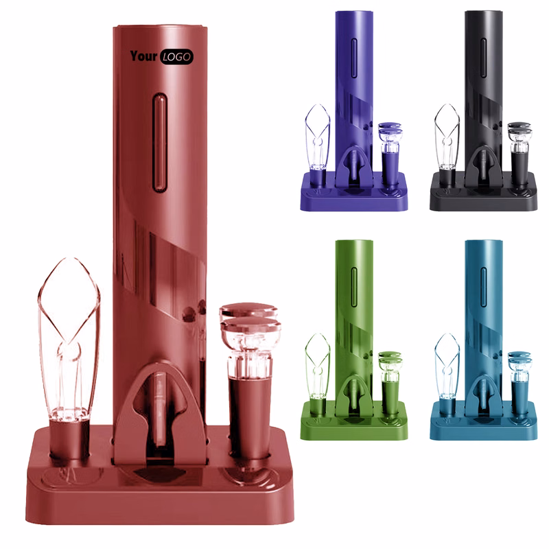 Silver Convenient Electric Wine Opener Set For Easy Entertaining (Moq 20)