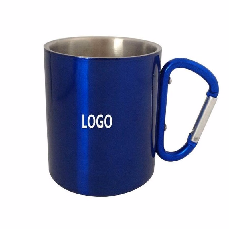 9 Oz. Stainless Steel Mug w/ Carabiner Handle
