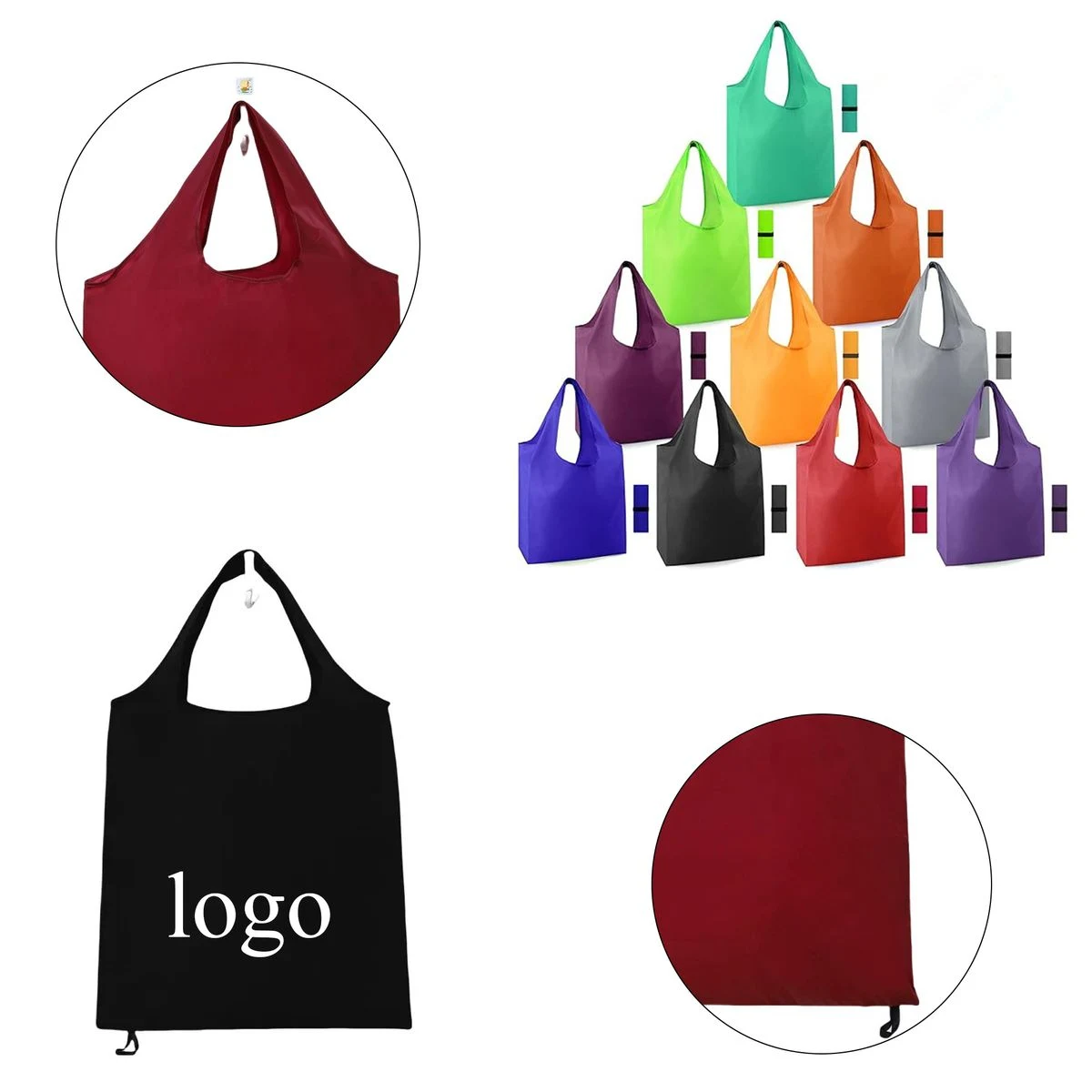 Custom Printed Eco-friendly Foldable Polyester Shopping Bag 1