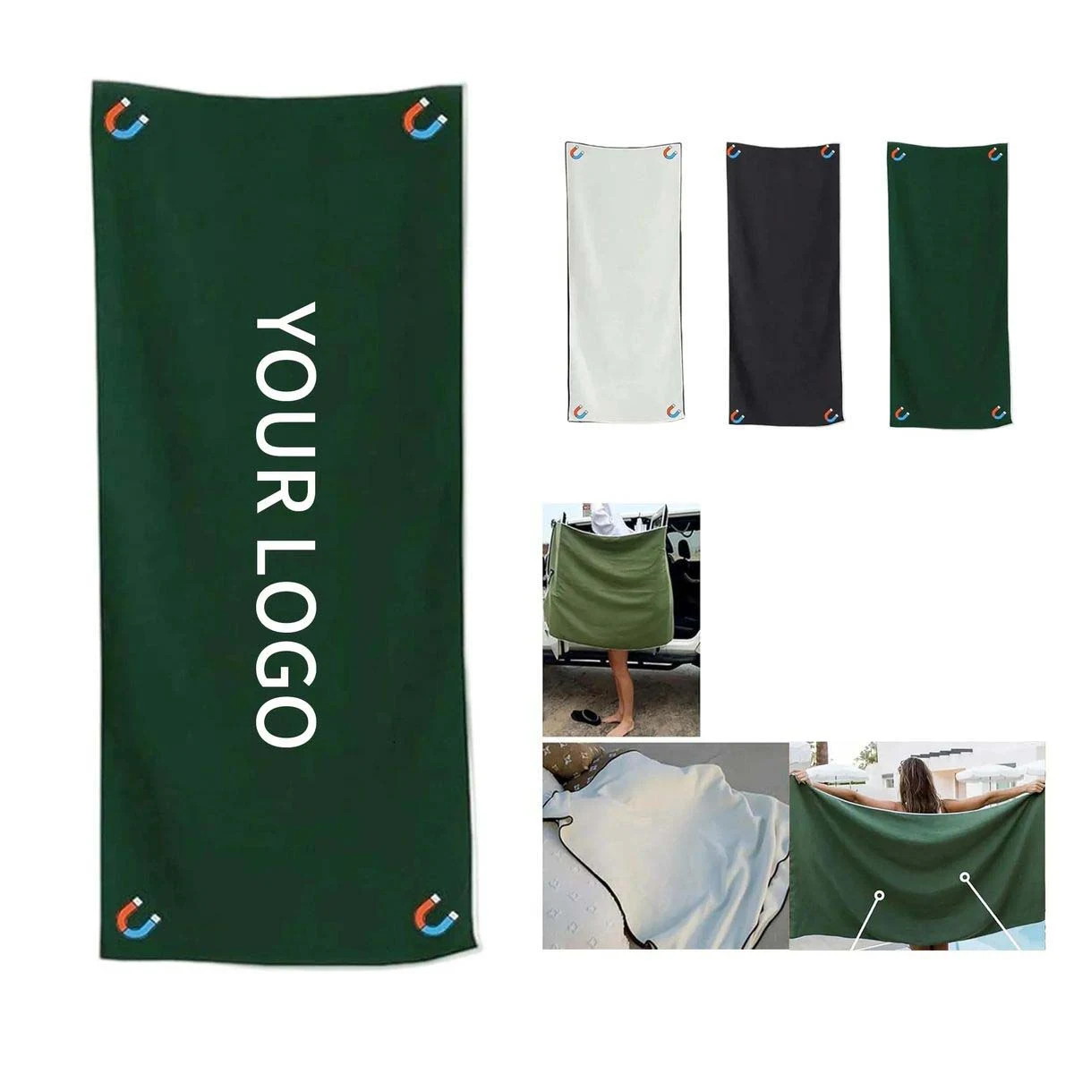 Durable Outdoor Bath Towel with Magnetic Design 1