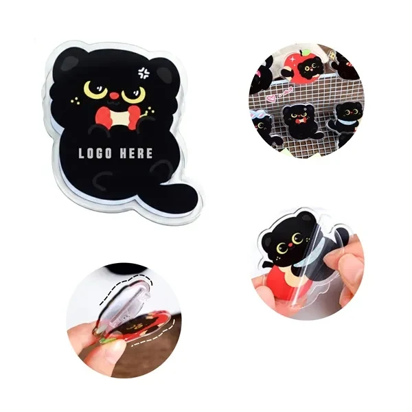 Custom Charming Kitten Clear Acrylic Clip — Desktop Paper & Notes Organizer 1