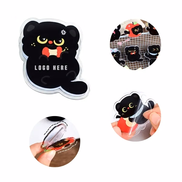 Custom Charming Kitten Clear Acrylic Clip — Desktop Paper & Notes Organizer