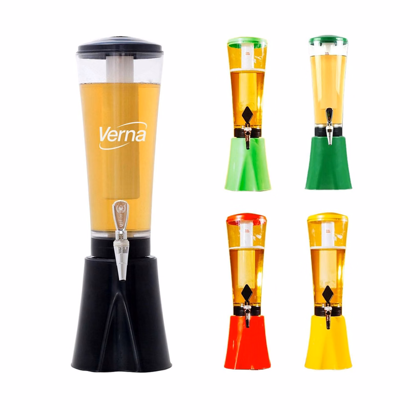 3L ABS Beer Tower Beverage Dispenser w/ Ice Tube