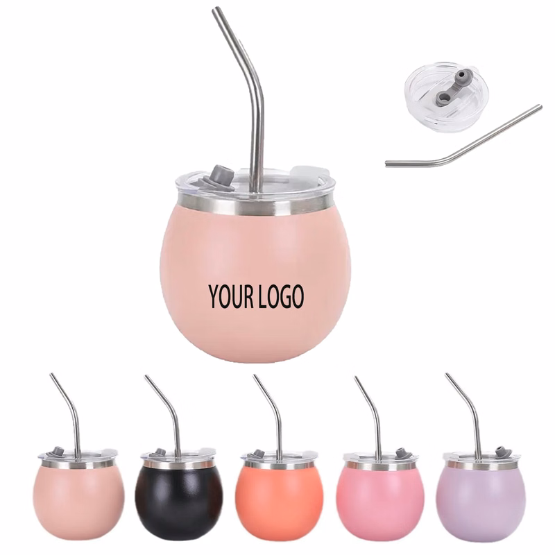 6Oz Eggshell Shaped Mate Cup With Straw