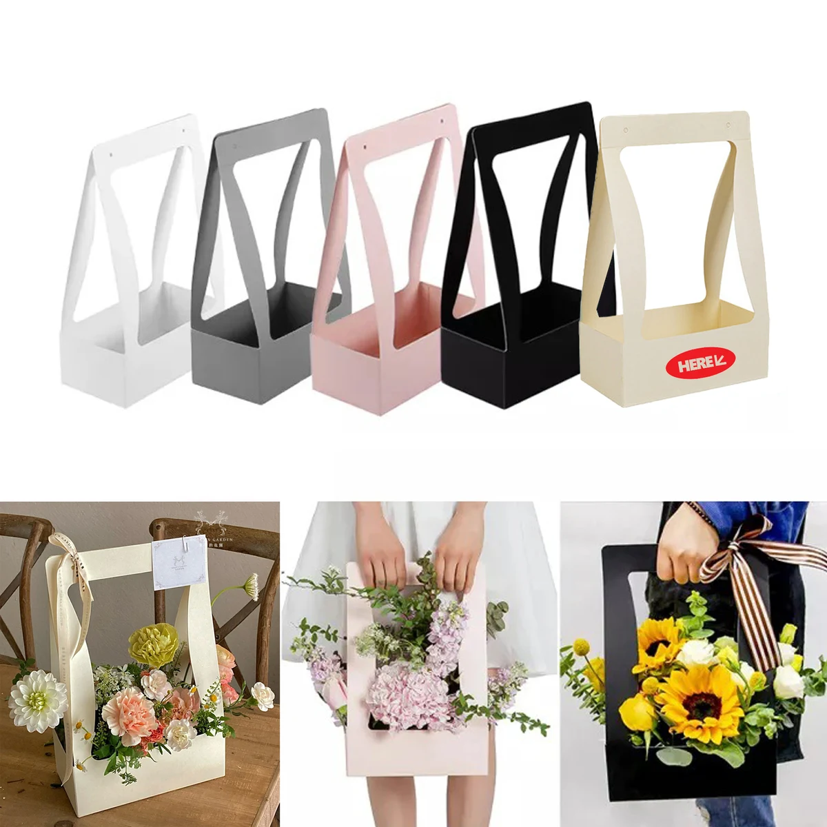 Elegant Reusable Flower Folding Tote Box 1