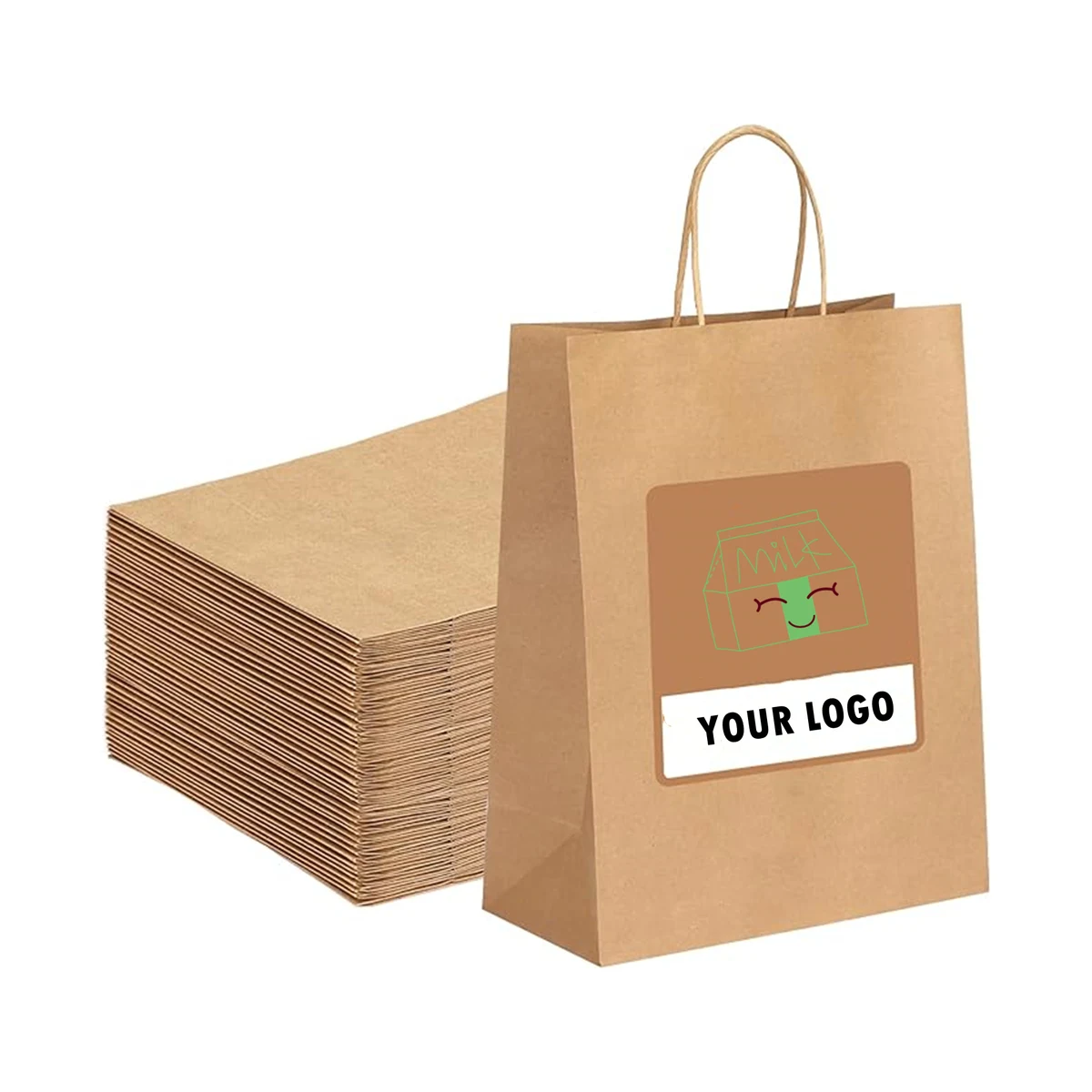 Large Brown Kraft Paper Bags With Handle 1