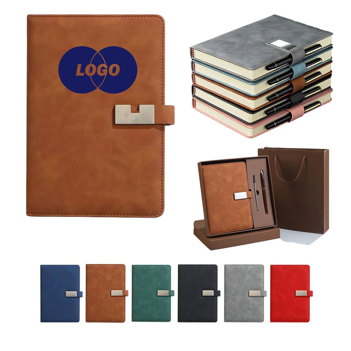 Customizable A5 Leather Notebook Gift Set 1