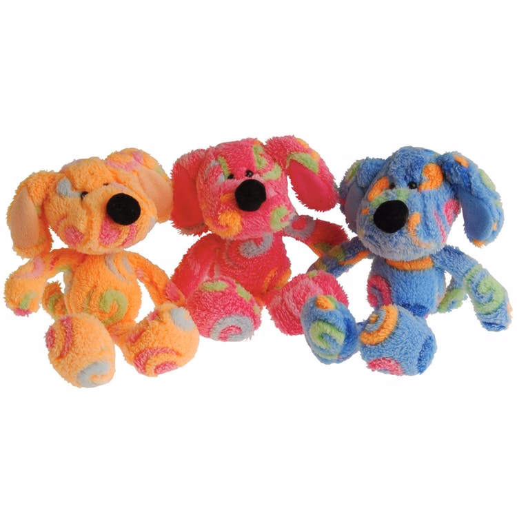 Rainbow Swirl Plush Dog Toys - Assorted 5"