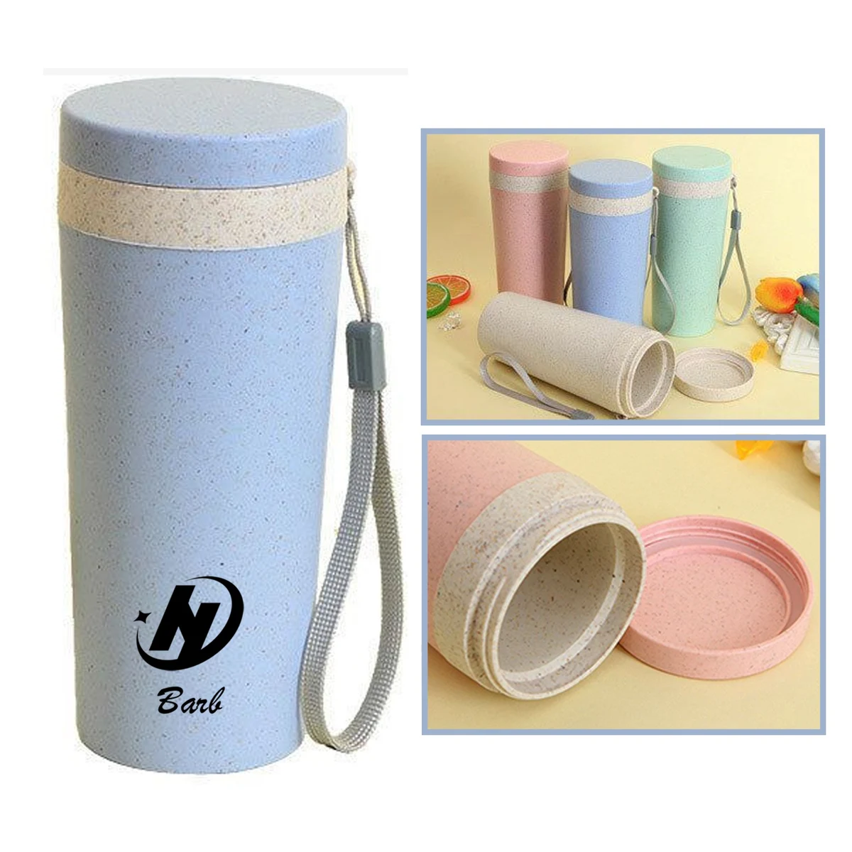 10Oz. Wheat Straw Water Bottle Drinking Travel Bottle 1