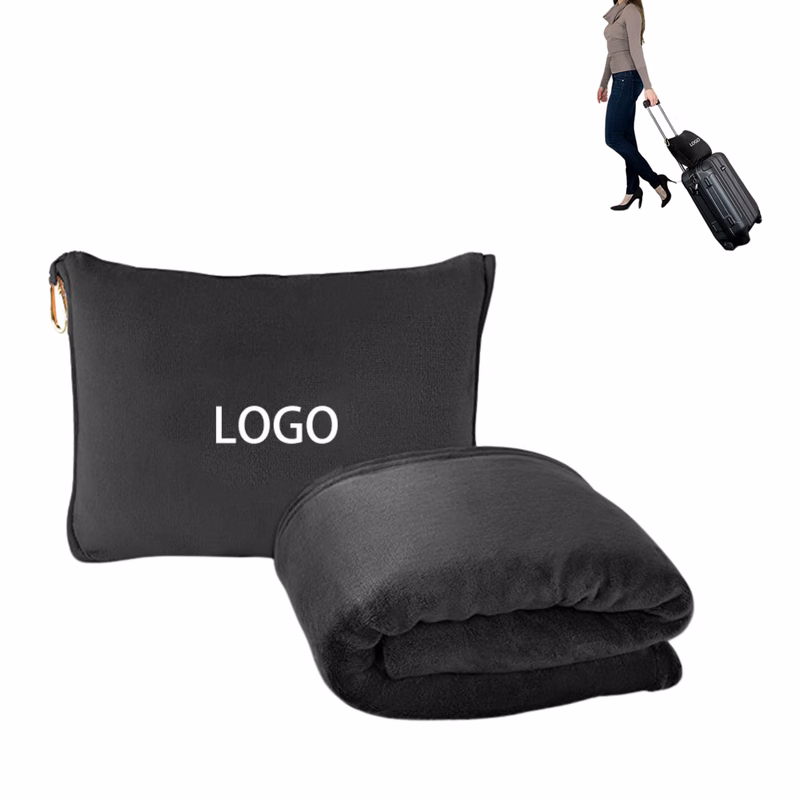 Travel Storage Double-Sided Fleece Blanket - MOQ 20 Pieces