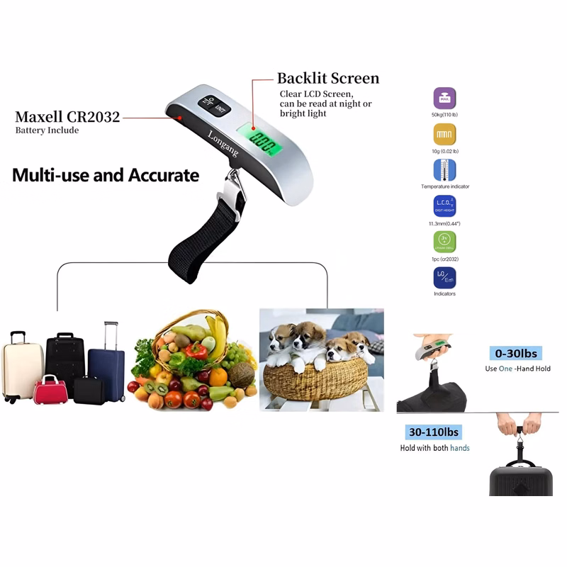 110 Pounds Digital Hanging Luggage Scale