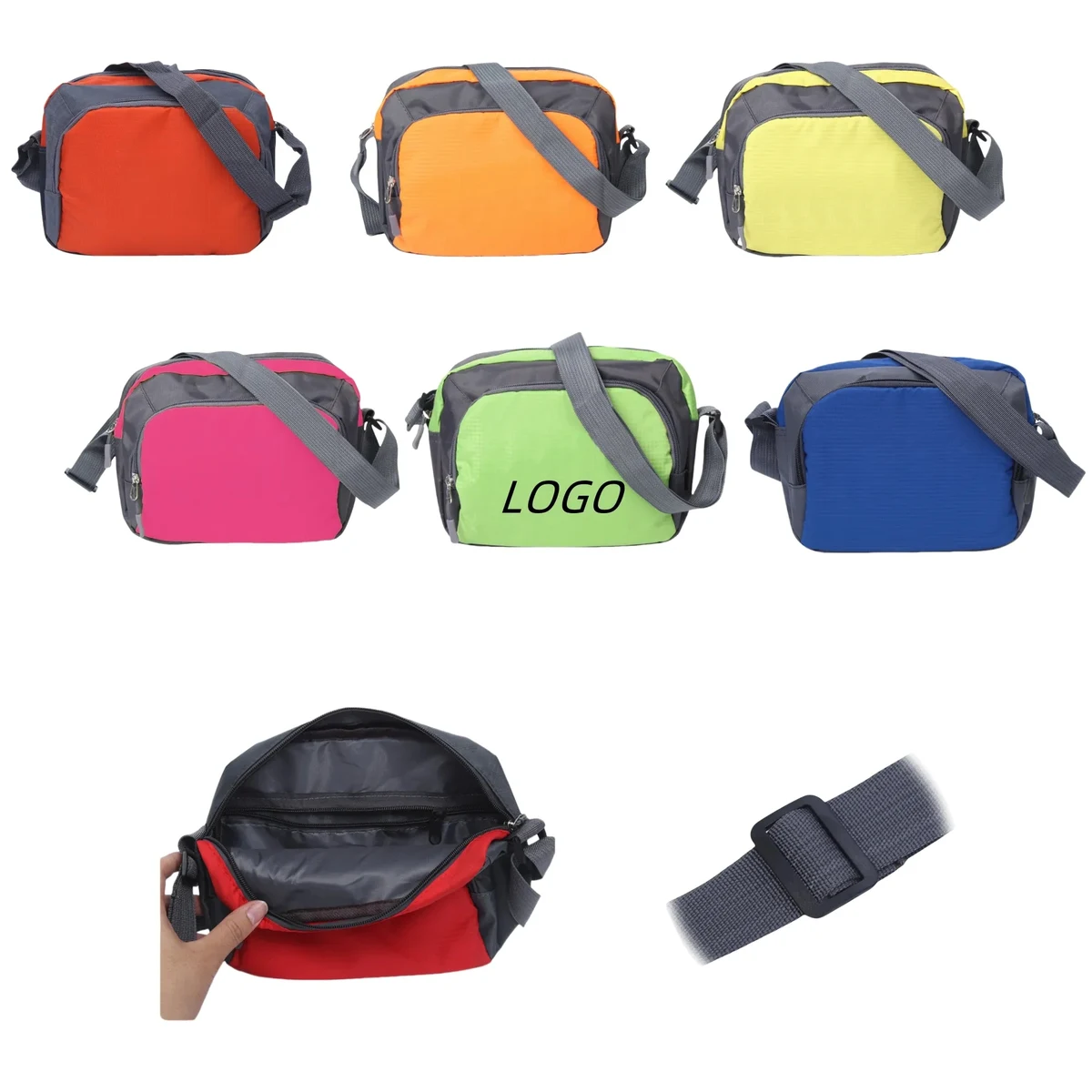 Oxford Single Shoulder Portable Zipper Bag 1