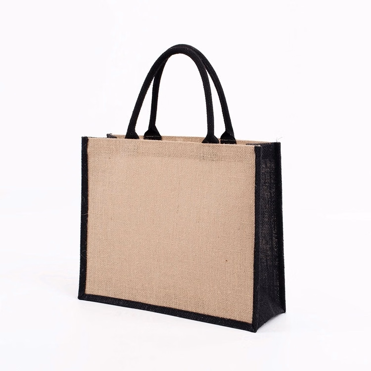 Laminated Jute Bags w/ Colored Sides and Handles