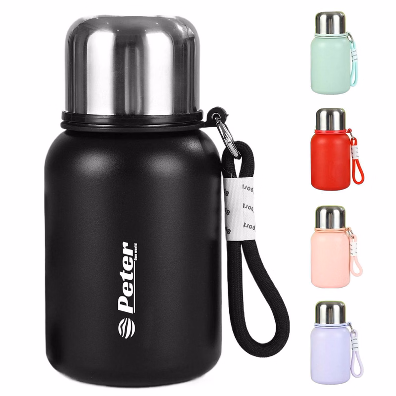 16oz Portable Stainless Steel Insulated Bottle w/ Strap