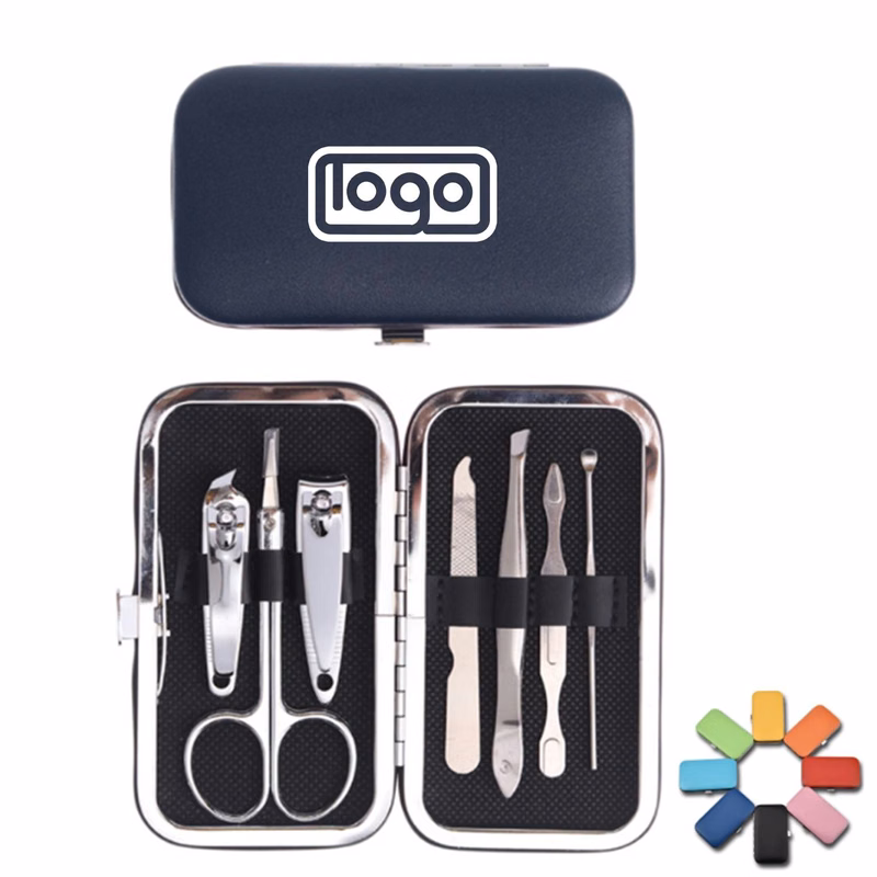 7 in 1 Stainless Steel Manicure Set With Leather Package