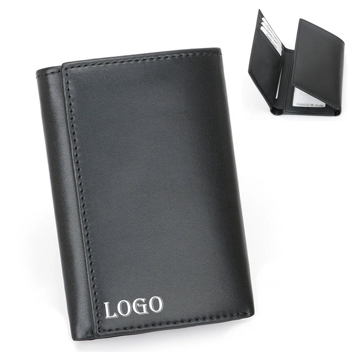 Leather Three-Fold Multiple Card Slots Wallet 1