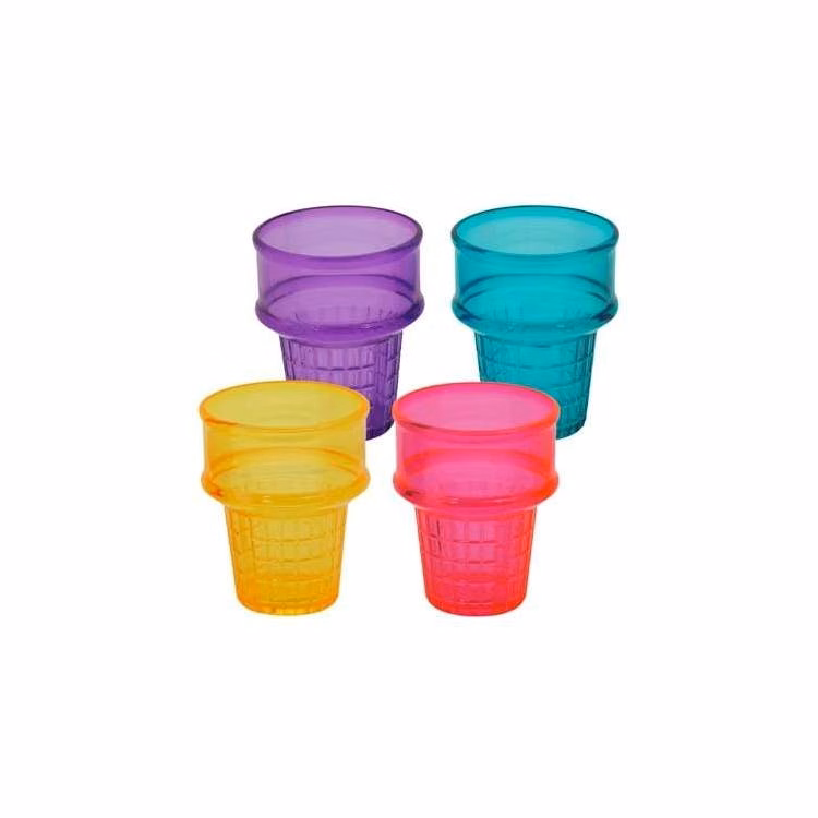 Ice Cream Cone Shape Cups - 4 Assorted