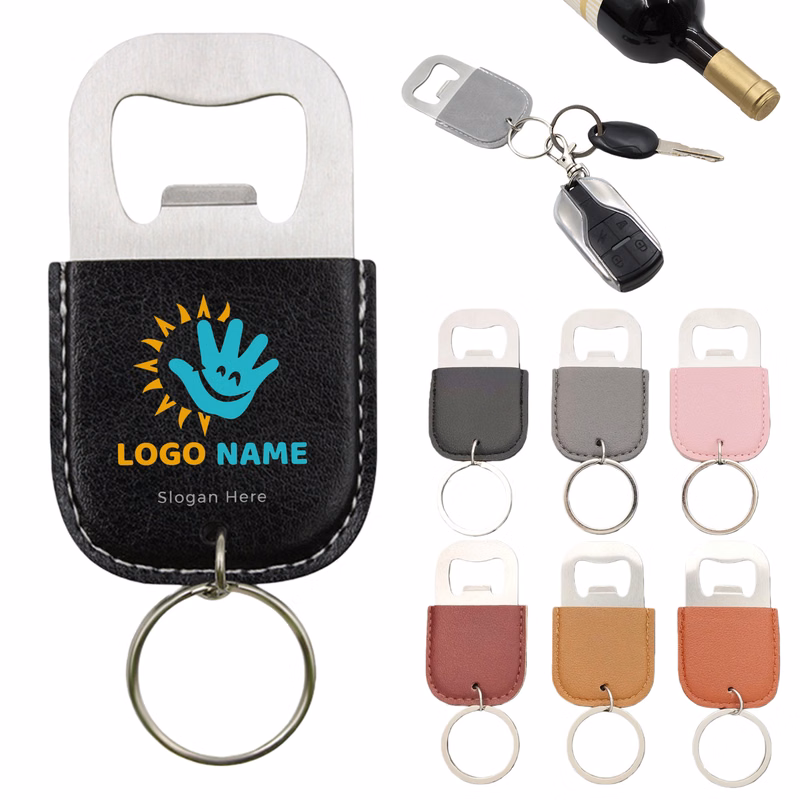 PU Leather Bottle Opener Keychain
