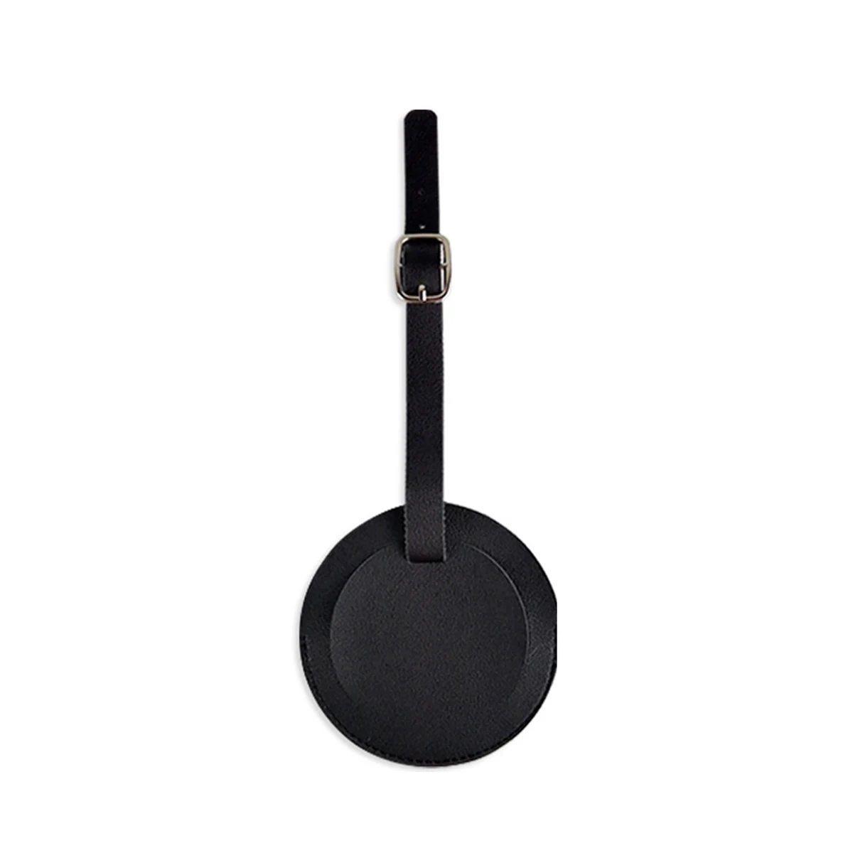 Faux Leather Round Luggage Tag 3.2" Diameter 1