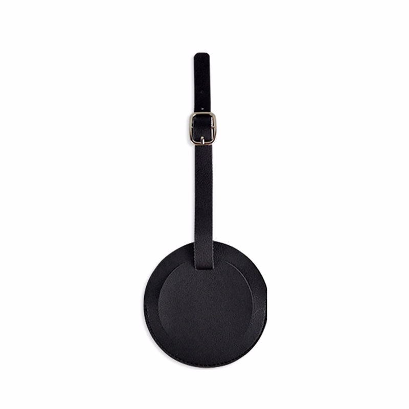 Faux Leather Round Luggage Tag 3.2" Diameter