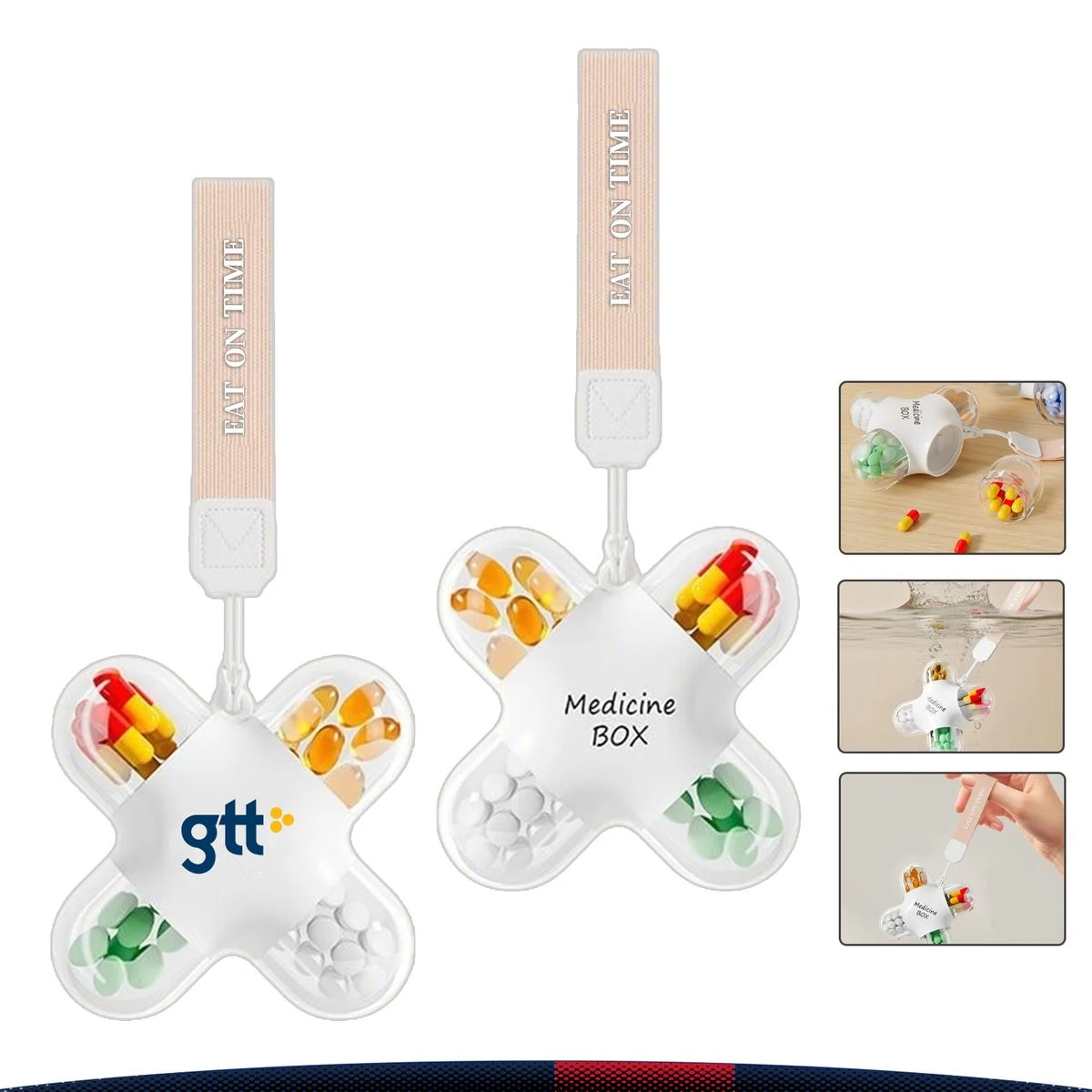 Dosent 4-Compartment Detachable Pill Organizer 1