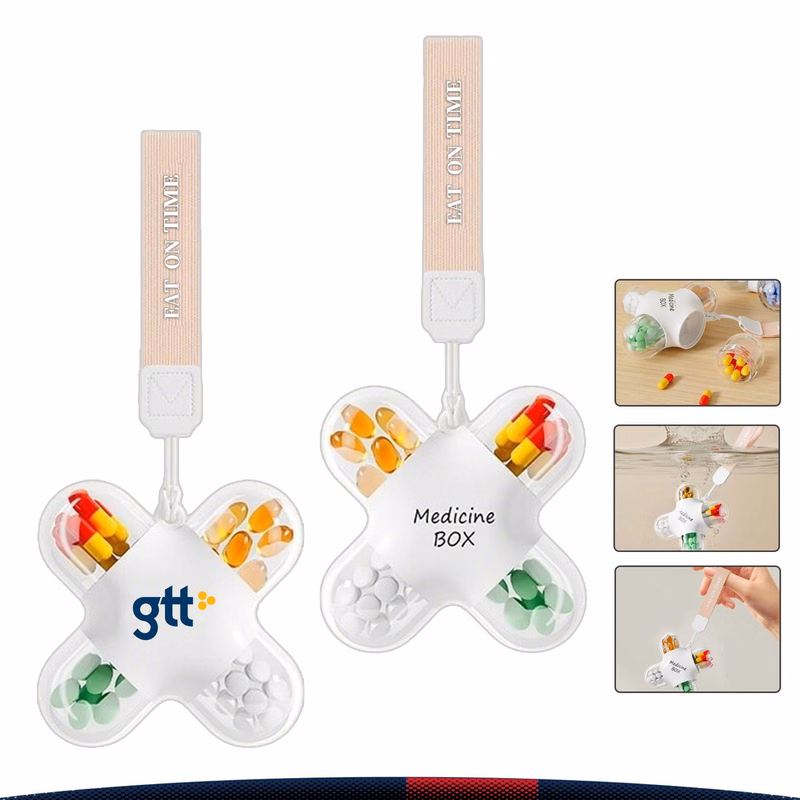 Dosent 4-Compartment Detachable Pill Organizer