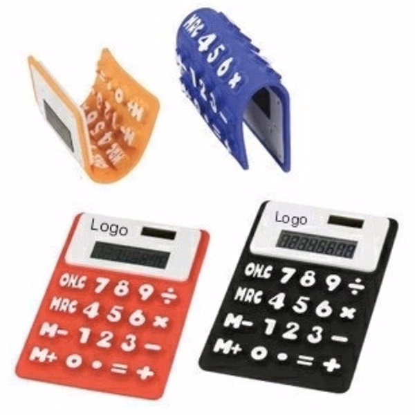 Flexible Silicone Solar Powered Calculator