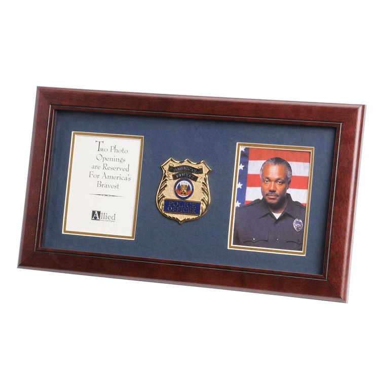 Police Department Medallion 4-Inch by 6-Inch Double Picture Frame