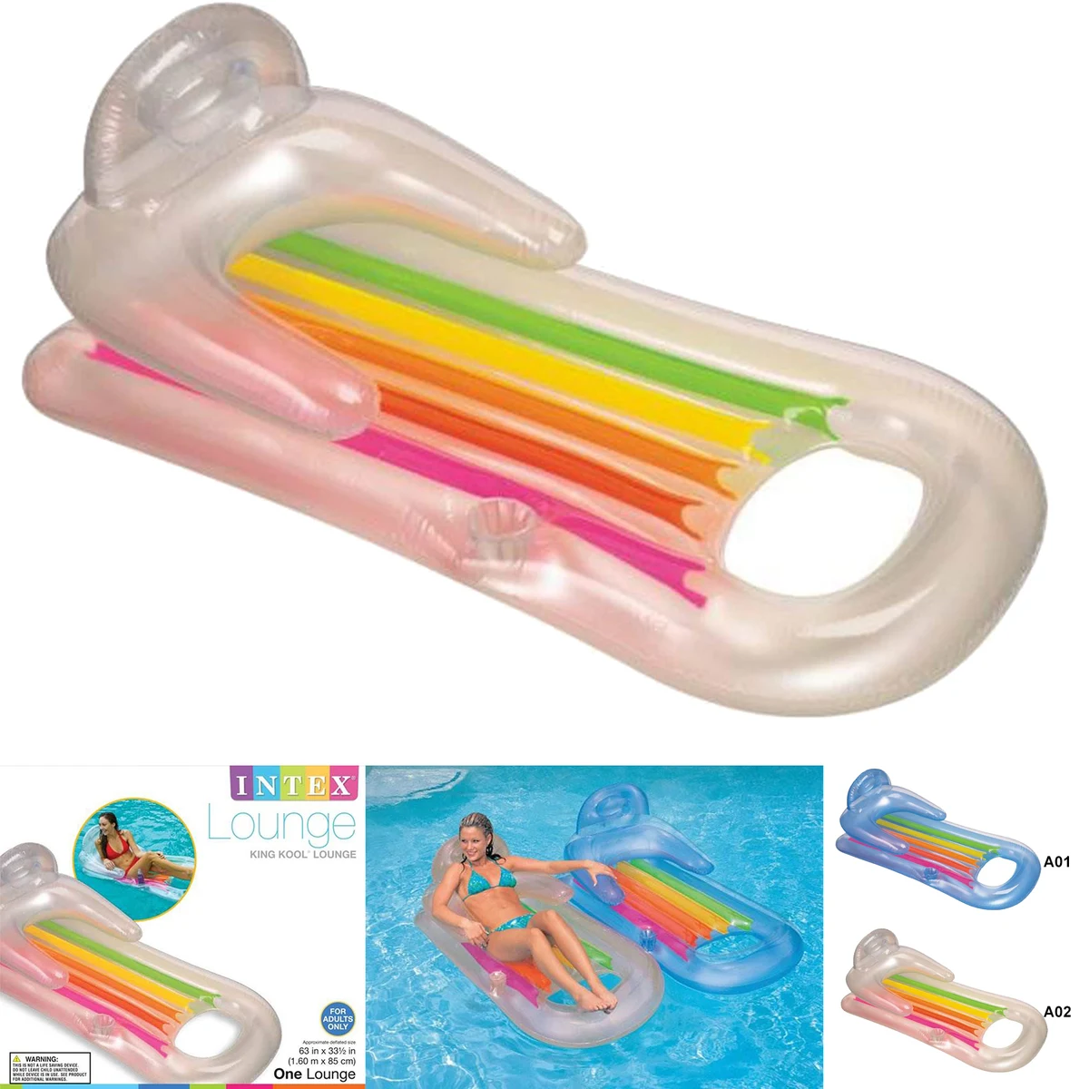 Swimming Pool Lounger with Headrest 1
