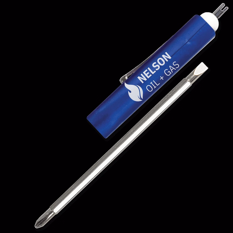 Jumbo Pocket Screwdriver Reversible Flat Blade + Valve Stem