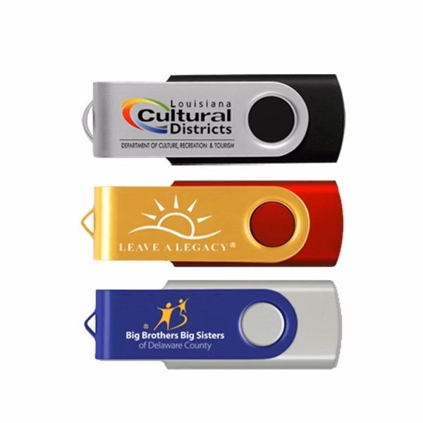 Custom Swivel USB Flash Drive 2.6 Inch Up to 32GB Multiple Colors — Data Gifts