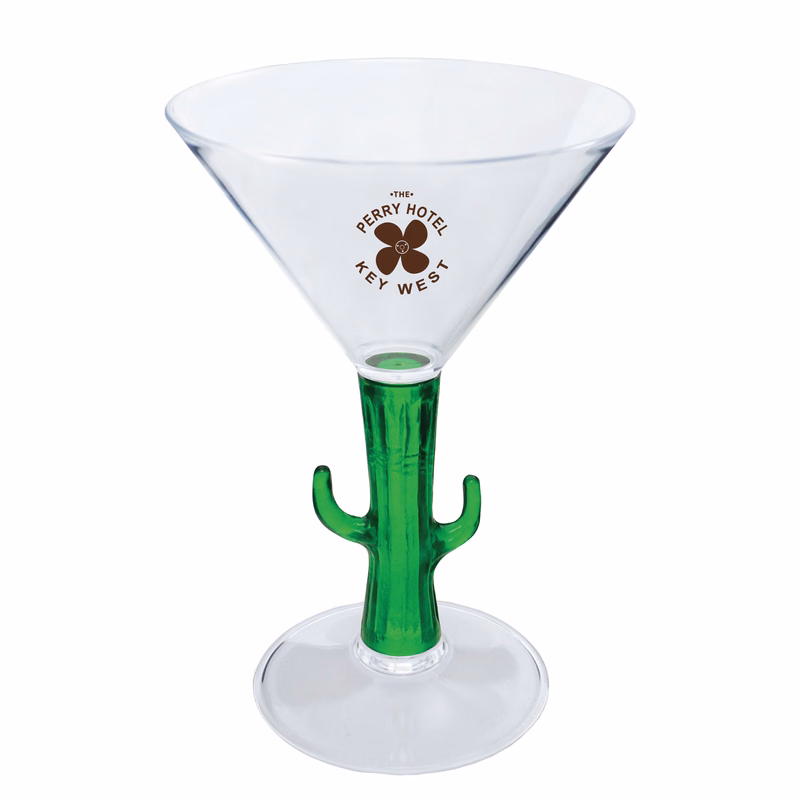 7oz Novelty Stem Plastic Martini Glass