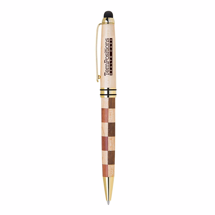 ECO-Friendly Mable/Checkered Design wooden stylus and ballpoint pen