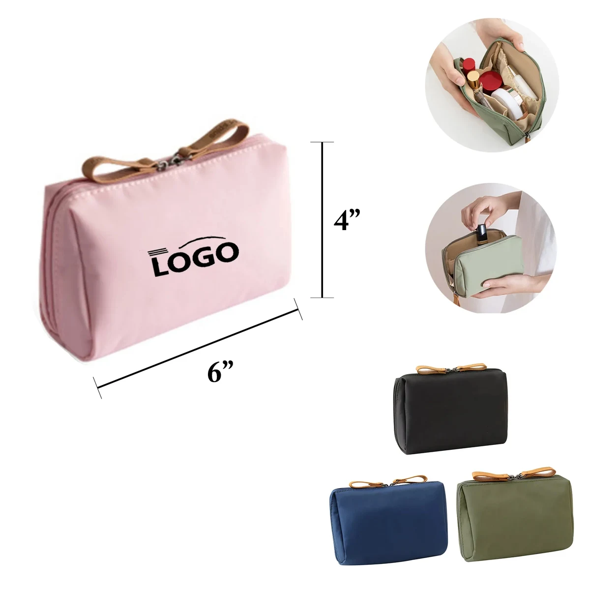 MOQ100 Travel Cosmetic Organizer Nylon Makeup Pouch 1