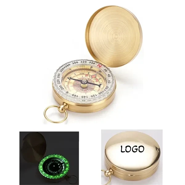 Custom Metal Glow-in-Dark Compass With Lanyard — Waterproof Navigation Tool 1
