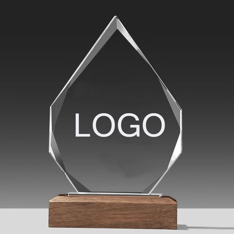 Crystal Peak Trophy with Wooden Base 1