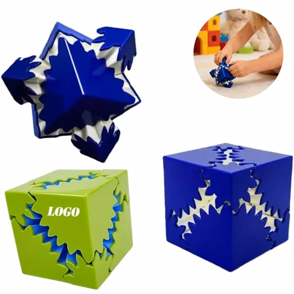 Custom Square Gear Ball Cube Stress Relief Desktop Toy — Executive Fidget Desk Decor