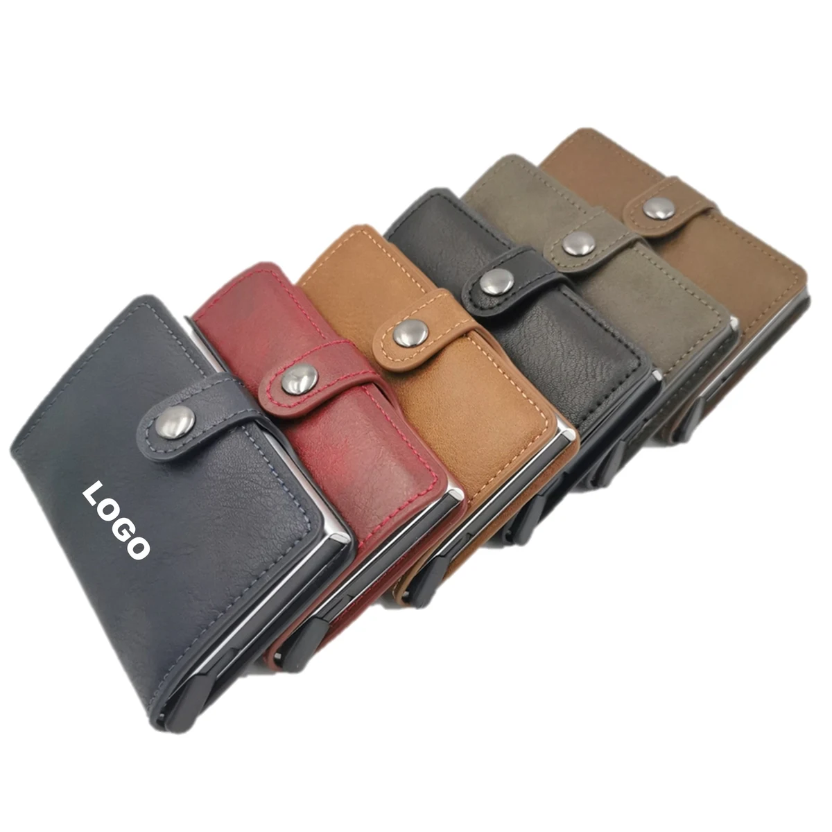 PU Leather Metal Wallet w/RFID Blocking 1